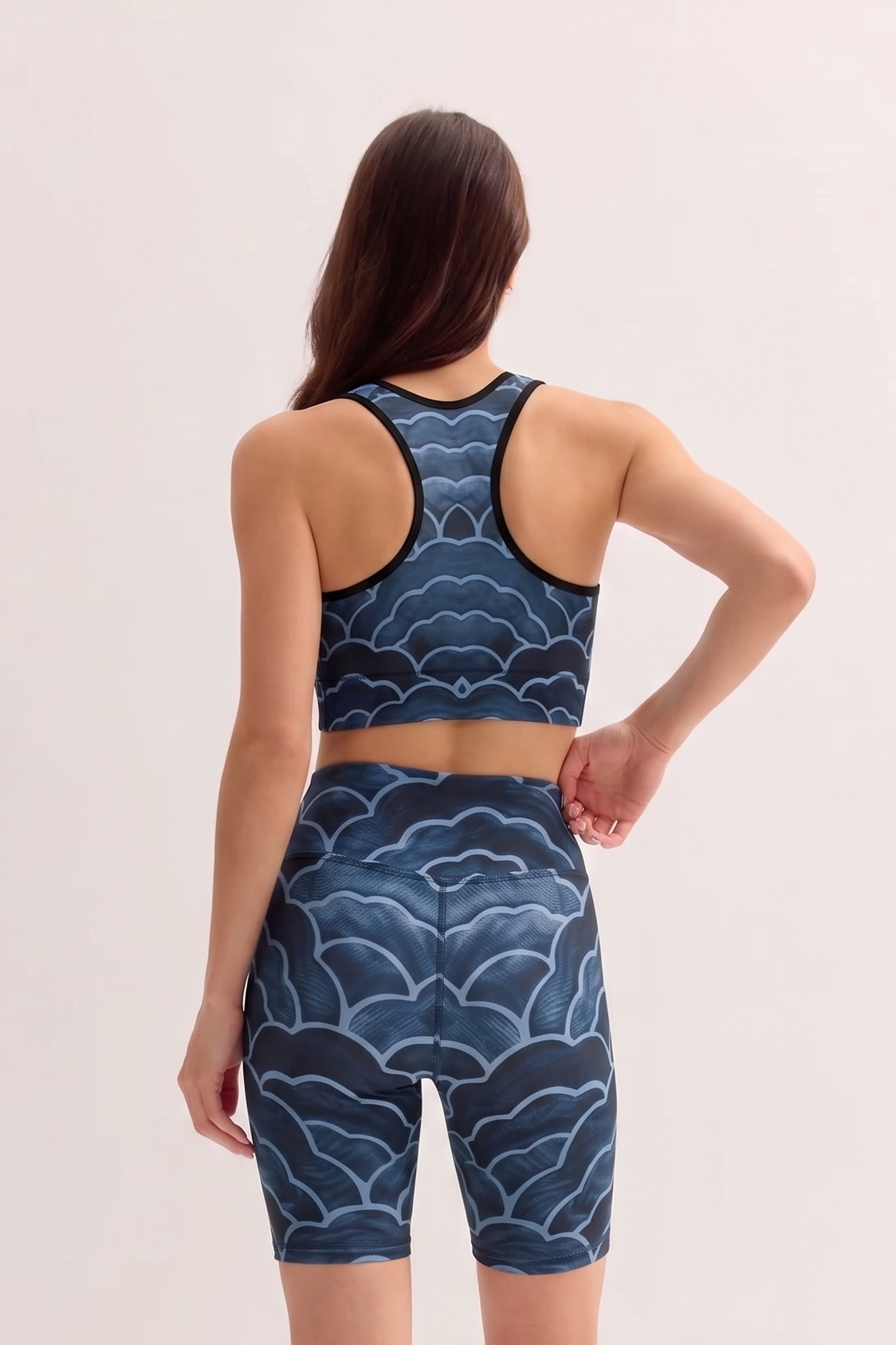 Midnight Wave Padded Sports Bra